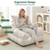 BEHOST 86" Large Futon Sofa Bed for Adults, 3-in-1 Convertible Folding Chair Bed Sleeper Chair, Beige