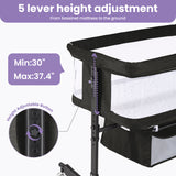 SACVON Baby Bassinets, All Mesh Crib Portable for Safe Co-Sleeping,Adjustable Bedside Sleeper,Baby Bed for Infant Newborn, Black