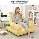 BEHOST 86" 4 Pack Large Futon Sofa Bed for Adults, 3-in-1 Convertible Folding Chair Bed Sleeper Chair, Sunshine Yellow