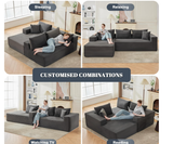 Behost 105" Modular Sectional Sofa for Living Room, Chenille Dark Gray