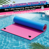 Floating Water Mat for 3 Person, VECUKTY 9'x 6' Lily Pad for Water Recreation and Relaxing,Tear-Resistant XPE Foam Floating Pad for Beach,Ocean, Lake，Pink&Blue