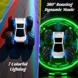 RC Car Truck, Vecukty 1:10 Giant Wheel Sense Of Technology Remote Control Toy Car, High-Speed Climbing and Colorful Gradient Lights with Music, Christmas Birthday Gift for Boys Kids