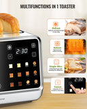 Keenstone Toaster 4 Slice, Digital Smart Toaster with TouchScreen, Dual Control Panel, Single Slot Toasting, Timer, Reheat & Defrost for Bagels, Bread, Waffles, Stainless Steel Kitchen Essentials