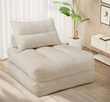 Behost Convertible Sofa Bed Couch with Armrest and Pillow, 86" Folding Chiar Bed Sleeper for Adults, Beige