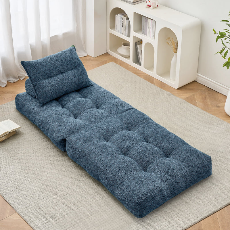 BEHOST Large Folding Futon Couch Sleeper Sofa Bed Chair, Navy