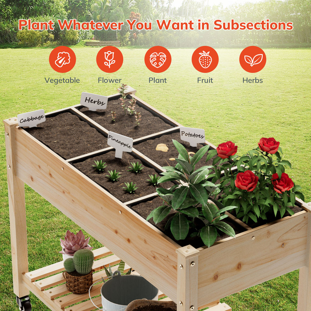 Raised Garden Bed, BEHOST Elevated Wood Planter Box Stand for Backyard, Patio, Balcony w/Bed Liner, 264lb Capacity