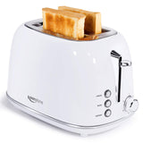 Keenstone Retro 2 Slice Toaster Stainless Steel ,with Bagel, Cancel, Defrost Fuction and Extra Wide Slots Toasters, 6 Shade Settings,Removable Crumb Tray, White