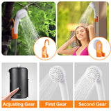 Portable Outdoor Shower, VECUKTY Removable Rechargeable Battery 4500 mAh with LED Light, Battery Powered Shower Pump for Hiking, Camping, Travel, Beach, Pets, Plants