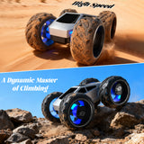 RC Car Truck, Vecukty 1:10 Giant Wheel Sense Of Technology Remote Control Toy Car, High-Speed Climbing and Colorful Gradient Lights with Music, Christmas Birthday Gift for Boys Kids