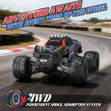 Vecukty 1:16 Scale High Speed Remote Control Car，40 KPH High Speed，All Terrain 4WD Off-Road Truck with 2.4 GHz Remote Control & 2 Batteries ，Gift for Adults Boys，Orange
