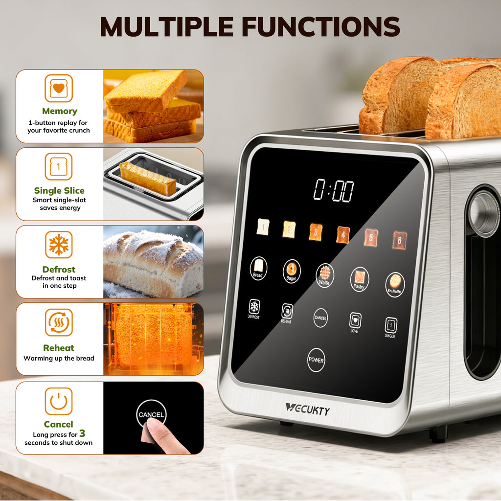 Essential Toaster 2-Slice Toaster with Extra Wide Slot,Toaster for Home Essential with B ...