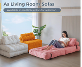 Folding Sofa Bed, 86" Convertible Sleeper Chair with Pillow for Living Room & Bedroom, Yellow