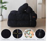 Folding Sofa Bed, 78" Convertible Sleeper Chair with Pillow for Living Room & Bedroom, Black