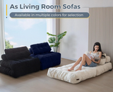 Folding Sofa Bed, 78" Convertible Sleeper Chair with Pillow for Living Room & Bedroom, Blue