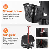 SACVON 4 Wheels Mobility Scooter with Cane Holder for Seniors, Electric Folding Wheelchair Device for Travel