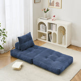 BEHOST 70" Modern Corduroy Futon Couch Bed, Space-Saving Convertible Sofa for Apartment, Navy Blue