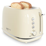 Keenstone Retro 2 Slice Toaster Stainless Steel ,with Bagel, Cancel, Defrost Fuction and Extra Wide Slots Toasters, 6 Shade Settings,Removable Crumb Tray, Red