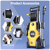 TCISA 4200 PSI Electric Pressure Washer,Max 3GPM Power Washer with 35FT Power Cord 20FT Hose 5 Nozzles and Built-in Soap Cannon for Car Garden Yard Hom