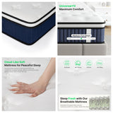 10" Twin Mattress, Gel Infused Memory Foam and Spring Hybrid Mattress in a Box, Medium Firm