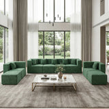 BEHOST 130" 8-Piece Modular Sectional Sofa with Ottomans, U-Shaped Pit Couch for Living Room, Modern Teddy Fabric Cloud Couch Set, Large Sleeper Sofa with Deep Seats, Forest Green