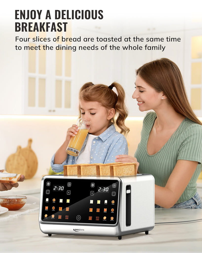 Stone Toaster Keenstone Toaster 4 Slice, Digital Smart Toaster with TouchScreen, Dua ...