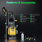 VECUKTY Electric Pressure Washer,4000 PSI Max 2.8 GPM Power Washer with 35FT Cord,20FT Hose,5 Quick Nozzles,Foam Cannon for Car Garden Patio