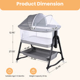 SACVON Bedside Bassinet Sleeper with Storage Basket & Wheels, Portable Crib for Baby, Gray Brand: SACVON