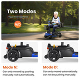 SACVON 4 Wheels Mobility Scooter with Cane Holder for Seniors, Electric Folding Wheelchair Device for Travel