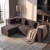 BEHOST 102.5" L Shaped Modular Sectional Sofa with Extra Deep Seats, Cloud Couch for Small Living Room,Teddy Brown