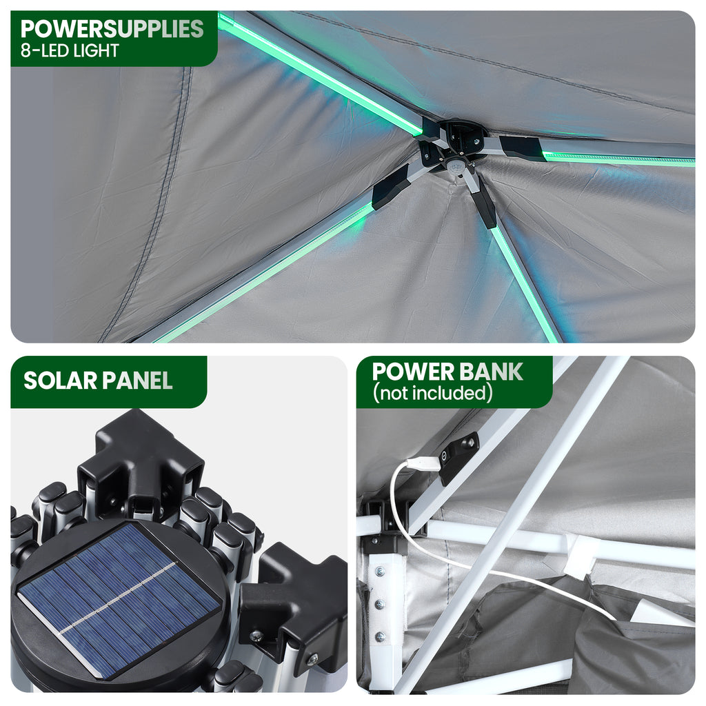 Tent Remote Control Vecukty 10x10ft Pop Up Canopy Tent with Removable Mesh Mosquito Sidewa ...