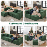 BEHOST 102.5" L Shaped Modular Sectional Sofa with Extra Deep Seats, Cloud Couch for Small Living Room,Teddy Green