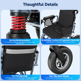 SACVON Lightweight Electric Wheelchair for Adults,Only 59 Lbs All Terrain Motorized Wheelchair,22 Miles Long Travel Range,2 Storage Bags