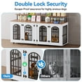 Behost 71" Double Dog Crate Furniture Dog Cage for Large Dogs, Heavy Duty Indoor Dog Kennel with Removable Divider Lockable Wheels