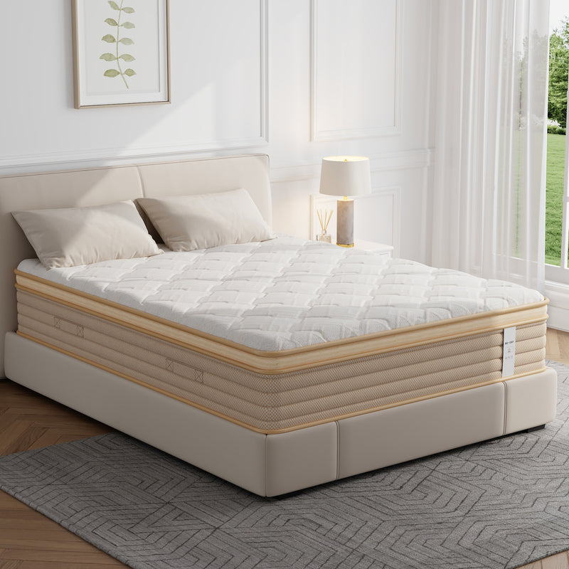 BEHOST 12" Twin Size Mattress,Pocket Spring Memory Foam Hybrid Mattress in a Box