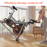 Exercise Bike, TCISA Indoor Cycling Bike with Heavy Flywheel, Free Ultra-Cushy Bike Seat, Silent Belt Drive, LCD Monitor for Home Gym Cardio Workout Training