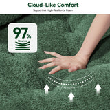BEHOST 86" Large Futon Sofa Bed for Adults, 3-in-1 Convertible Folding Chair Bed Sleeper Chair, Green