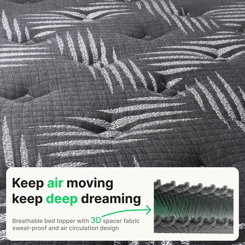 10-Inch Full Mattress, Hybrid Mattress Pressure Relief & Motion Isolation, Memory Foam Mattress in a Box