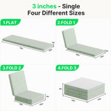 BEHOST 3 inch Tri Folding Memory Foam Mattress, Eco-Friendly Fire-Retardant & Portable Guest Bed, Full Size