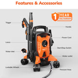 Keenstone Electric 4000 PSI Pressure Washer,Max 2.8 GPM Power Washer with 35FT Cord,20FT Hose,Adjustable Nozzle 0-120°,Foam Cannon for Patios Cars Fences Driveways