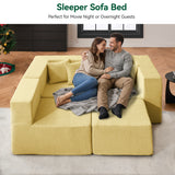 BEHOST 102.5" L Shaped Modular Sectional Sofa with Extra Deep Seats, Cloud Couch for Small Living Room,Teddy Yellow