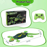 Vecukty Wall Crawler Gecko，Rechargeable & Climbs Up Walls Remote Control Toys，2.4GHz RC Reptile with Swing Head & Wagging Tail，RC Robot Toys for Boys & Girls Ages 4 & Up，Green