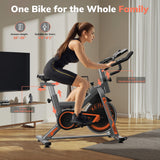 Exercise Bike, TCISA Indoor Cycling Bike with Heavy Flywheel, Free Ultra-Cushy Bike Seat, Silent Belt Drive, LCD Monitor for Home Gym Cardio Workout Training