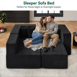 BEHOST 102.5" L Shaped Modular Sectional Sofa with Extra Deep Seats, Cloud Couch for Small Living Room,Teddy Black