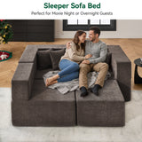 BEHOST 102.5" L Shaped Modular Sectional Sofa with Extra Deep Seats, Cloud Couch for Small Living Room,Teddy Brown