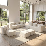 BEHOST 10-Piece Modular Sectional Sofa for Living Room, Chenille Cloud Couch with 10 Pillows, Beige