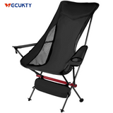 Ultralight High Back Camping Chair, Lightweight Folding Chairs with Headrest, Portable Compact for Outdoor Camp, Hiking, Picnic, Backpacking