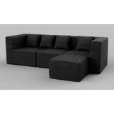 102.5" L-Shaped Cloud Couch Modular Sectional Sofa for Living Room, Black Boucle Fabric Sofa Couch with Ottoman and 4 Pillows, No Assembly