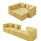 BEHOST 202.5" Sectional Sofa Set for Living Room, 8 Modules Flexible Combination, Sunshine Yellow