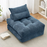 BEHOST Large Folding Futon Couch Sleeper Sofa Bed Chair, Navy