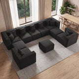 BEHOST Modular Sectional Sofa for Living Room, Flexible Combination Chenille Cloud Couch with 10 Modules, Black